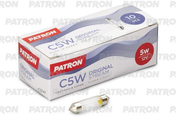 Лампа накаливания (10шт в упаковке) C5W 12V 5W SV8.5  PL3501 PL3501 PATRON