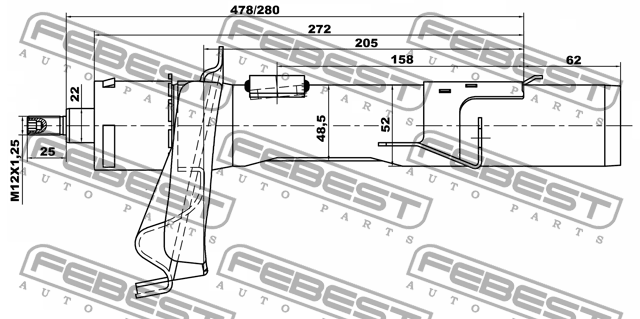 Амортизатор передний FORD FOCUS 08-11 (компл-2шт) 21110-006F-KIT 21110-006F-KIT FEBEST