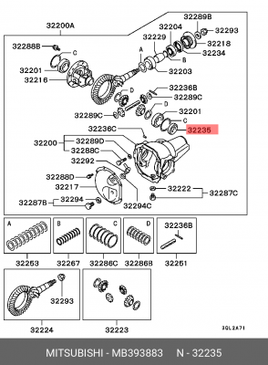 Сальник полуоси передней MITSUBISHI MB393883 MB393883 MITSUBISHI