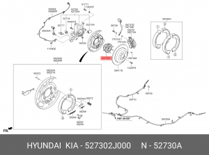 Ступица KIA Monave (08-) задняя (АБС) OE 527302J000 HYUNDAI KIA
