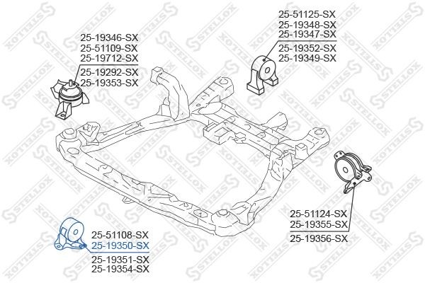подушка ДВС передняя!\ Hyundai Sonata 2.4 AT 04> 25-19350-SX STELLOX