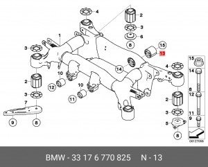 Сайлентблок BMW 5 (E60,E61) балки задней ОЕ 33 17 6 770 825 BMW