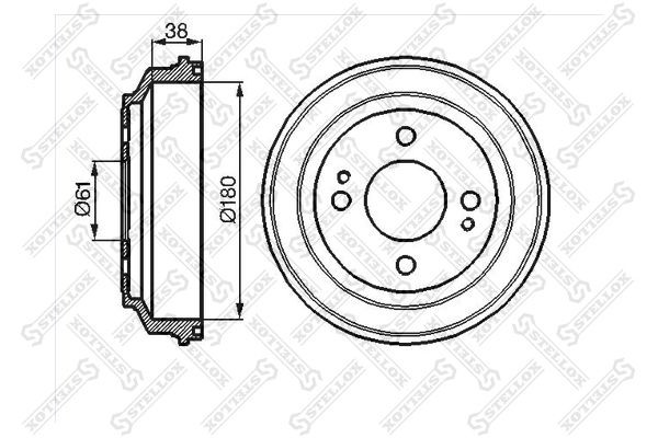 барабан тормозной!\ Honda Civic 1.3-1.6 88-91 6025-9908-SX STELLOX