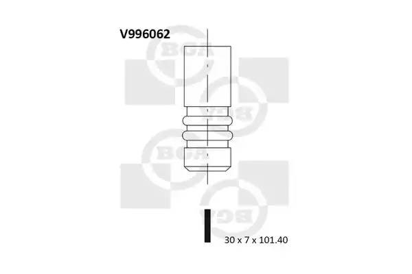 клапан выпускной! 34x7x101.4\ Skoda Fabia 1.4 00>, Seat Arosa 1.0 98> V996062 BG AUTOMOTIVE