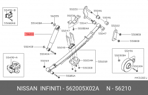 АМОРТИЗАТОР ПОДВЕСКИ С ХОДОМ СЖАТИЯ 285 56200-5X02A 562005X02A NISSAN