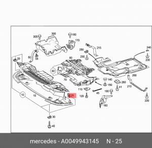 Клипса крепежная MERCEDES-BENZ A004 994 31 45 A 004 994 31 45 MERCEDES BENZ