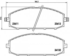 P56041 711 04=222255 !колодки дисковые п.\ Nissan Patrol Y61 4.5i/2.8TD/4.2TD 97 P56041 BREMBO