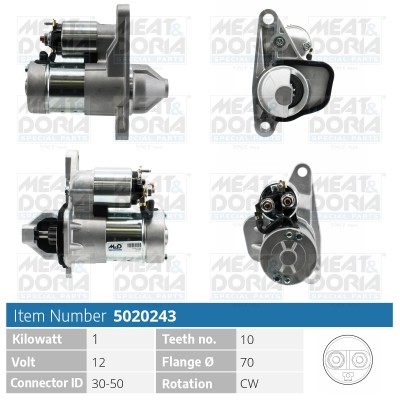 Стартер NISSAN Juke (10-),Qashqai (07-13),Tiida (07-) MEAT&DORIA 5020243 MEAT DORIA