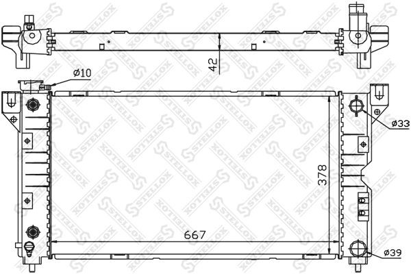 радиатор системы охлаждения!\ Chrysler Voyager 2.0-3.8 96-01 10-25283-SX STELLOX
