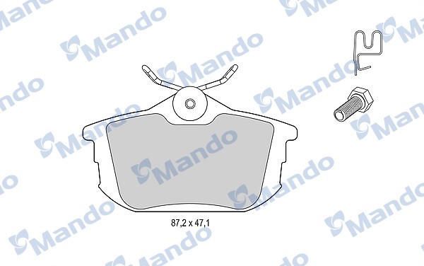Колодки тормозные MITSUBISHI Carisma (96-06),Colt (92-05),Lancer 9 (92-03) задни MBF015713 MANDO