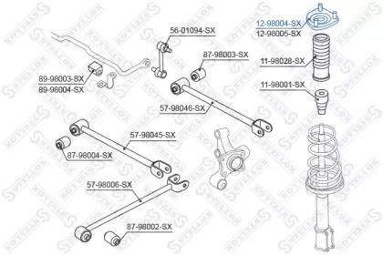 опора амортизатора заднего правого!без пыльника\ Toyota Corolla all 87-01 12-98004-SX STELLOX