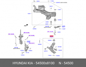 Рычаг подвески HYUNDAI Palisade (19-) передний нижний левый OE 54500S8100 HYUNDAI KIA