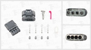 Разъём 4х контактный К-тация: 4-pin, 4 уплотнения, 2 фиксатора 7740465 TE PARTS