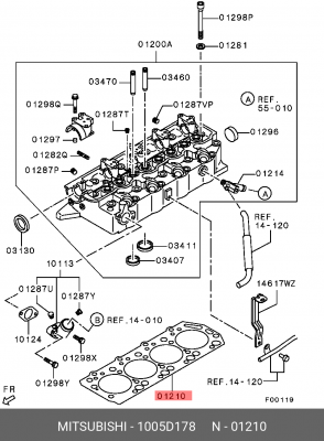 ПРОКЛАДКА ГОЛОВКИ БЛОКА ЦИЛИНДРОВ 1005D178 1005D178 MITSUBISHI