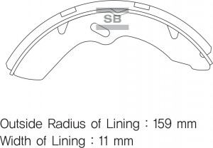 Колодки тормозные HYUNDAI HD78,County барабанные (110мм) (1шт.) SANGSIN SA151 SANGSIN