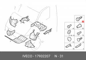 болт подкрылка! М4.8х22\ IVECO Daily 17932207 IVECO
