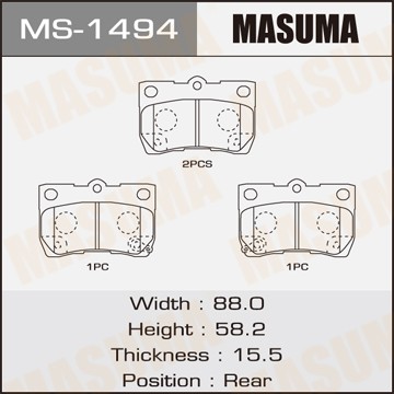 колодки дисковые з.!\ Lexus GS 300/430 05> MS1494 MASUMA