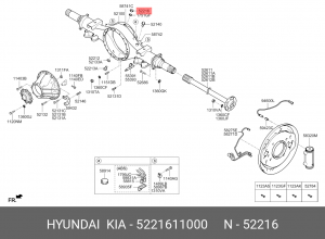 Пробка HYUNDAI HD65,72,78,County,Porter KIA Bongo 3 (06-) картера заднего моста  5221611000 HYUNDAI KIA