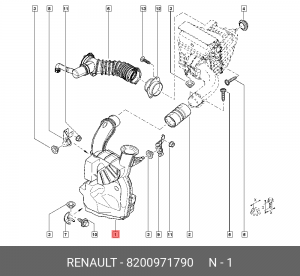 резонатор воздушного фильтра!\ Renault 8200971790 RENAULT