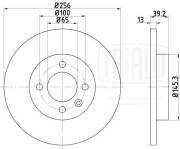 Диск торм. для а/м Chery Amulet (03-)/VW Golf III (91-) перед. d256 DF180124 DF180124 TRIALLI