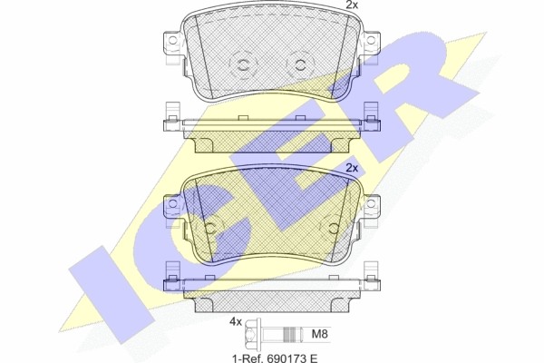 182294 колодки дисковые задние!\ Citroen C4/Jampy 1.6HDI-2.0HDI 16> 182294 ICER