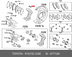 Болт супорта 91672-L1240 91672-L1240 TOYOTA