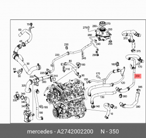 Клапан MERCEDES E (213) системы охлаждения OE A 274 200 22 00 MERCEDES BENZ