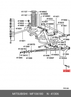 БОЛТ С ШЕСТИГРАННОЙ ГОЛОВКОЙ MF106180 MF106180 MITSUBISHI