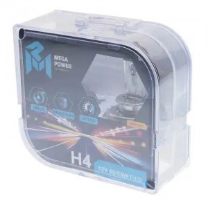 Лампа 12V H4 60/55W P43t бокс (2шт.) Long Life MEGAPOWER 37033021 MEGA POWER