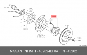СТУПИЦА 432024BF0A NISSAN