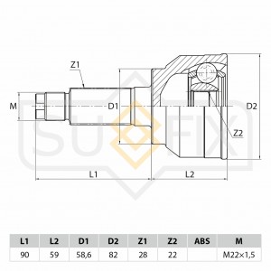 ШРУС наружный MAZDA 3 1.5 05 ST-1040 ST-1040 SUFIX