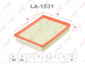 фильтр воздушный!\ Saab 9-3 1.8i 16V 03> LA-1531 LYNXAUTO