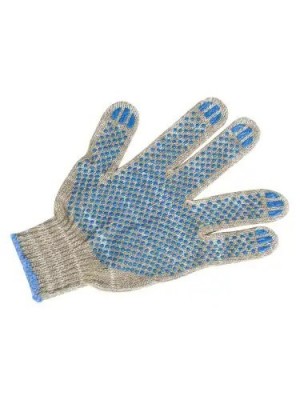 перчатки! х/б с покрытием ПВХ Точка (7 класс вязки, 4 нитки, серые)\ BRX0050006 BRIX