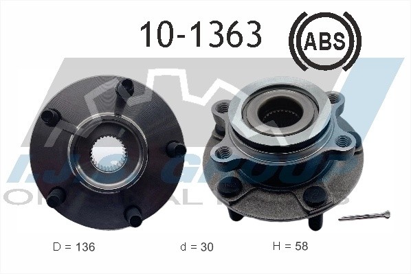 к-кт подшипника ступ. пер!\ Nissan Qashqai/X-Trail 07> 101363 IJS GROUP