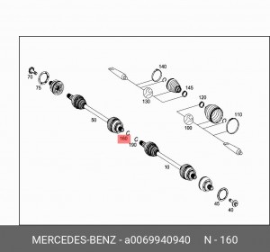 Кольцо стопорное 6519003103 A0069940940 A 006 994 09 40 MERCEDES BENZ