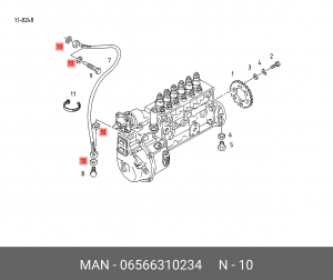 Уплотнительное кольцо 12,3X18X1,5-ST/FKM MAN 06566310234 MAN