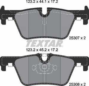 Колодки тормозные BMW 1 (F20,F21),3 (F30,F31),4 (F32) задние (4шт.) TEXTAR 2530701 TEXTAR