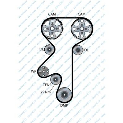 ремень ГРМ! 127x254H Daewoo Espero/Kalos/Lanos/Nubira 1.4-1.6i 95> 941025 DAYCO