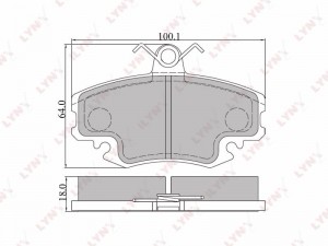 Колодки тормозные передние подходит для RENAULT Clio I-II (LUC) 1.2-1.9 05/Logan BD-6301 LYNXAUTO
