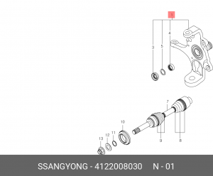 Кулак поворотный SSANGYONG Rexton (03-) правый (АБС,P/TIME) OE 4122008030 SSANG YONG