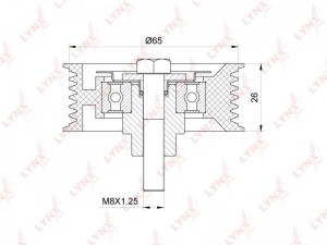 Ролик направляющий / приводной подходит для CITROEN Jumper 2.2D 06, FIAT Ducato  PB-7158 LYNXAUTO