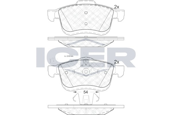 181903 колодки дисковые передние!\ Fiat Doblo/Multijet 1.4/1.3D/2.0D 10> 181903 ICER