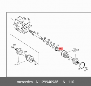 стопорное кольцо! ШРУСа\MB W210 2.4 95-02 A 112 994 09 35 MERCEDES BENZ