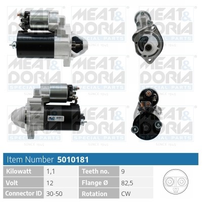 Стартер VW Passat (3B6) AUDI A4 (8D5) MEAT&DORIA 5010181 MEAT DORIA
