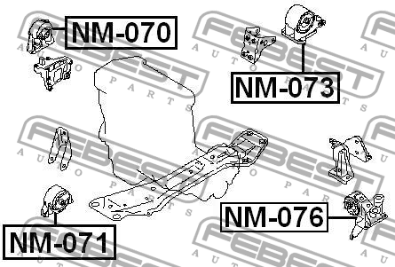 Опора двигателя NM-076 NM-076 FEBEST