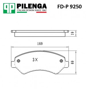 Колодки тормозные диск.передние с датчиком BOXER III FD-P9250 FDP9250 PILENGA