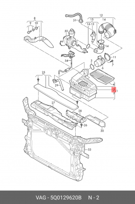 Фильтр воздушный VW Golf AUDI A3 SKODA Octavia (13-) (1.8 TSI/TFSI/1.6/2.0 TDI)  5Q0 129 620 B VAG