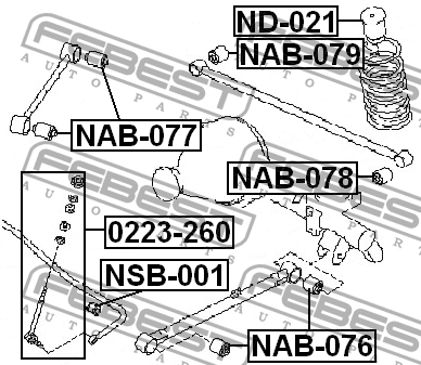 Сайлентблок NAB-079 NAB-079 FEBEST