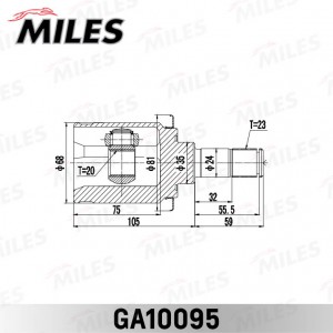 ШРУС внутренний задний HONDA CR-V RE3/RE4 2007-2012 GA10095 GA10095 MILES