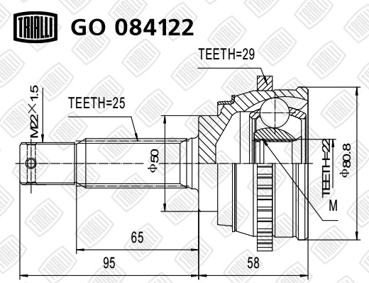 ШРУС наружный Hyundai Accent 94- MT ABS GO084122 GO 084122 TRIALLI